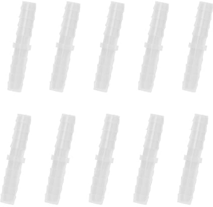 10 Stück Schlauchverbinder 6mm,Kunststoff Schlauchtülle Fitting,Schlauchnippel,Schlauchanschluss Adapter,Rohrverbinder,Splicer,Mender Verbindungsstück,Schlauchtüllen für Luft,Wasser,6-6mm Gerade Durch