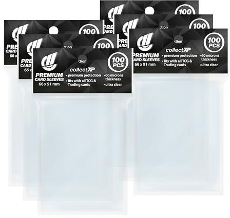 collectXP – Card Sleeves Standard Size (66x91mm) – Premium Kartenhüllen, Schutzhüllen, Ultra clear & 60 Microns (kompatibel mit Magic, PKM, Yu-Gi-Oh!, Sportkarten & co.) (6)