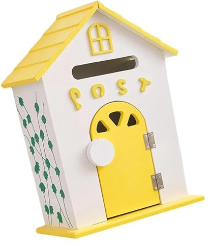 Briefkasten im Außenbereich Wandbriefkasten aus Holz, Mehrfarbig, 22 x 12 x 32 cm(Yellow)