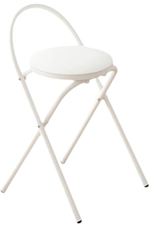 Sgabello da bar pieghevole con schienale alto, con morbido cuscino, leggero e facile da riporre, ideale per cucine domestiche, bar, garage e raduni