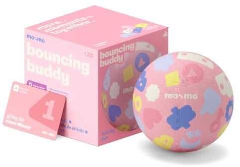 mo:mo Kinderball Klein 12,7 cm - Rosa - Spielball Kinder & Gummiball Kleinkind ab 1 Jahr - Weicher Fußball & Softball für Indoor & Outdoor