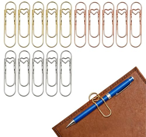 HAOXYO 15 Piezas Metal Pen Clip, Holder Pen Clips Para Cuadernos
