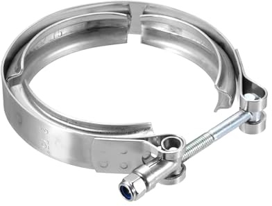 QUARKZMAN Abrazadera En V De 2.8 Pulgadas De Acero Inoxidable 304 Para Sistemas De Escape Y Tubos De Bajada Accesorios Para Autos Plateado