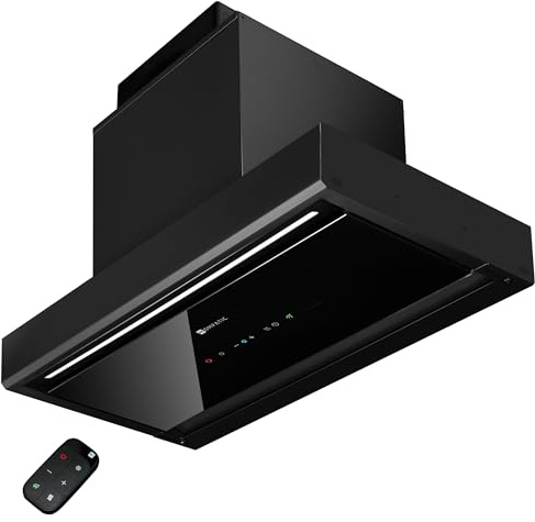 Cappa Aspirante da Incasso Kompatic Yara 60 KPYR60BIB, 60 cm, 800 m³/h, Classe A+, Gesture e Touch, Telecomando, No Drip, LED Regolabile, Nero
