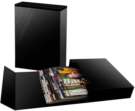 BCW Magazine File Holder - Black | Holds up to 20 Magazines | Magnetic Closure | Magazine Storage Box Holder | Magazine Box Ideal Organizer for Collectors and Storage Solution for Loose Magazines