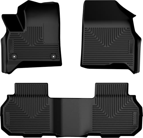 Husky Liners Weatherbeater Floor Mats | Fits 2024-2026 Chevrolet Traverse & 2024-2026 GMC Acadia & 2026 Buick Enclave | Front & 2nd Row, 3-pc Black - 95321