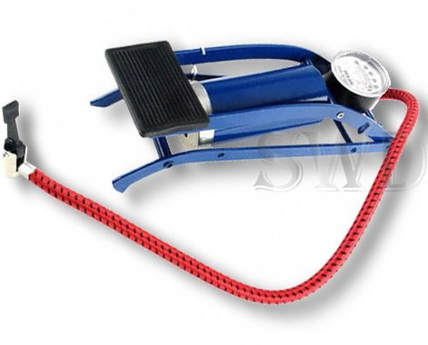 Single Barrel Air Cylinder Foot Pump Car Bike Motorcycle Van Tyre Inflator Gauge