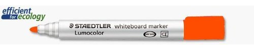 Staedtler Lumocolor 351 Whiteboard-Marker Rundspitze und Keilspitze, verscheidene Farben zur Auswahl (Rundspitze orange, 6)