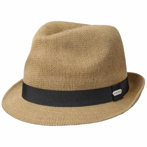 CHILLOUTS Bardolino Trilby Baumwollhut Stoffhut Fedora Hut Damen/Herren - Sonnenhut Strandhut mit Ripsband Sommer Frühling-Sommer