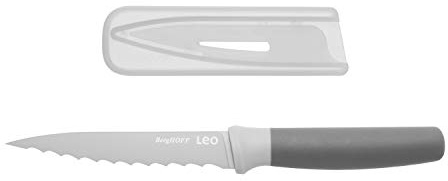 BergHOFF Leo Universalmesser, Keramikbeschichtung, antihaftbeschichtet, gezahnt, 11,5 cm, Edelstahl, Grau, 3,5 x 24 x 2 cm
