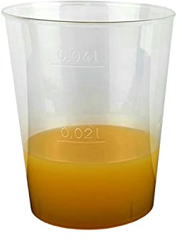 Gastro-Bedarf-Gutheil 50 x Schnapsglas Plastik Mehrwegbecher mit Eichstrich bei 20-40 ml Stamperl Medizinbecher Schnapsbecher