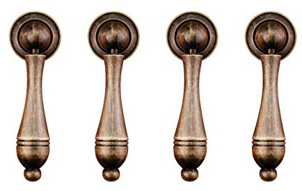 Tiazza Schubladengriffe, antikes Messing, Einloch, 4 Stück