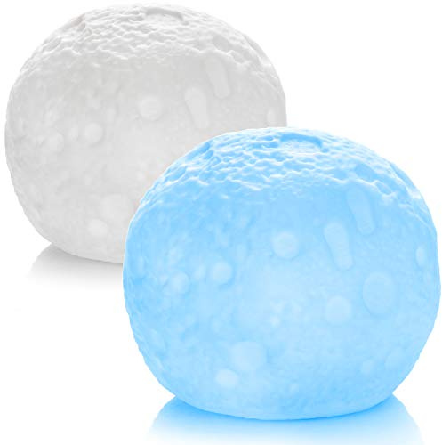 com-four® 2x LED Mondlampe, 3D Nachtlicht mit Farbwechsel, Stimmungslicht | Wohnzimmer und Deko - Mond-Tischlampe für den Innenbereich