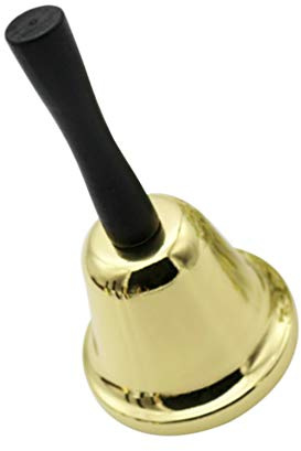 Timbre Metalico Campana De Llamada De Servicio Jingle Campanas De Mano Decorativas Cascabel De Mano Campanillas De Boda Palos De Tocar La Navidad Niño Bambú