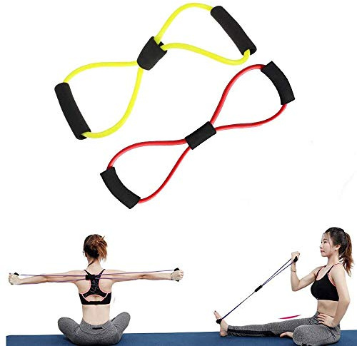 Lot de 2 Bandes Élastiques Renforcement Musculaire, Différentes Tensions, Entraînement Épaules, Bras, Jambes, Hanches