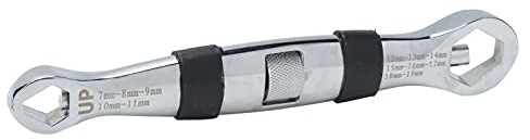 BuyWeek 23 in 1 Schraubenschlüssel, Multifunktionaler Maulschlüssel Verstellbarer Doppelmaulschlüssel Flacher Maulschlüssel Kurzer Schaftschlüssel 7-19 mm