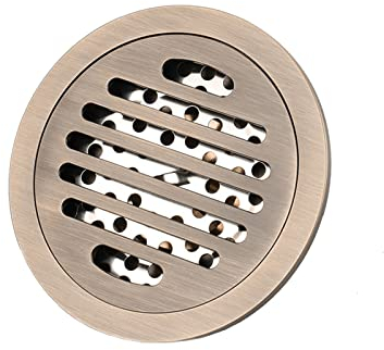Bodenablauf Dusche, Runden Duschablauf Anti Geruch Badezimmer Duschablaufrinne Aus Messing Mit Siebdesign Geruchsverschluß,FüR KüChe, Bad, Garage, Keller (100 X 100 MM)