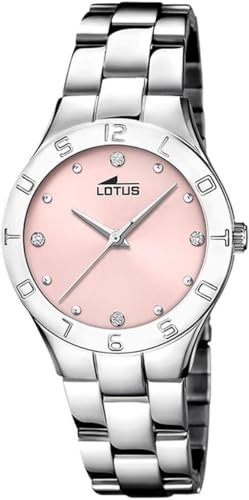LOTUS Reloj Mujer Analógico de Acero Inoxidable 316l Plateado | Movimiento de Cuarzo, Cristal Mineral de Alta Resistencia, Resistente al Agua 5 ATM, Special Prices 18568/B