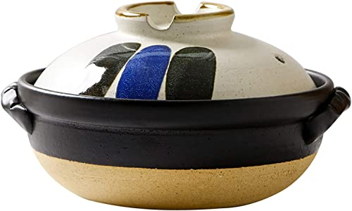 Japanese Colorful Ceramic Hot Pot, Cookware Terracotta Casserole Dishes with Lids, Earthenware Clay Pot, Casserole Ceramic Pot for Kitchen Home (1700ml)