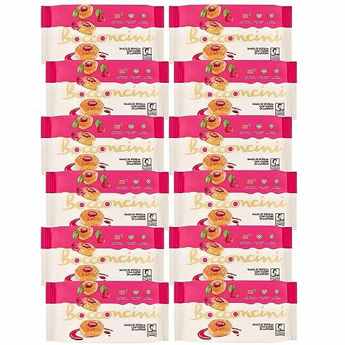MATILDE VICENZI Bocconcini - Galletas de mantequilla con crema de frambuesa 90g (Bocconcini, x12)