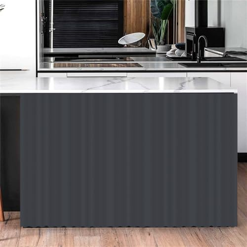 Surwin Cortinas Cortas Cocina, Cortinas de Debajo del Fregadero Cortinas de Gabinete de Zapatos Cortina de Ventana, Cortinas Salón Dormitorio Doméstica (W50xH70cm,Gris Oscuro)
