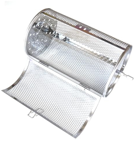 Kisangel Stainless Steel Rotisserie Grill Basket for Oven Bbq Vegetable Grill Cage 180x300mm Kitchen Roasting Tool for Nuts and Snacks