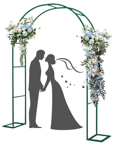 220cm/230cm Hoher Stabil Rosenbogen Für Hochzeitszeremonie, Weiß/grün/schwarz Rankenbogen, Garten Torbogen Rankgitter Für Verschiedene Kletterpflanzen(Color:Green,Size:120*220cm/47.2*86.6in)