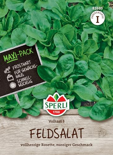 Sperli Feldsalatsamen Volhart 3, MaxiPack 20g 82693 : Vollherzige Rosette und Nussiger Geschmack - Inhalt für 35-40 lfd. Meter - Salatpflanzen, Saatgut