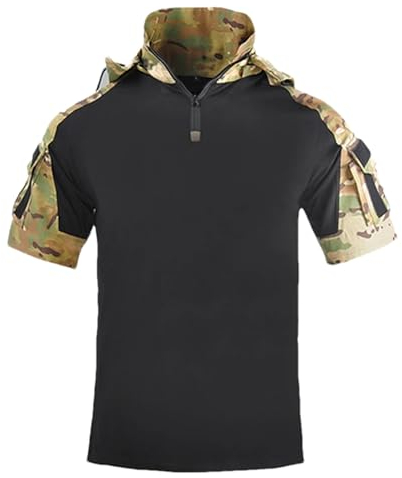 Eesuei Cp Camo Multicam Militär Herren Kampf T-Shirt Kapuzen Taktisches Hemd Camping Jagdbekleidung CP XS