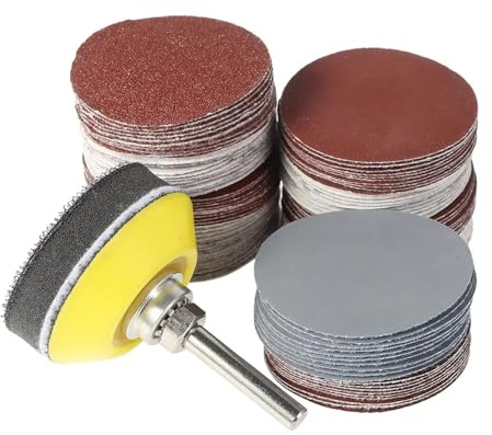 TERNCOEW 100Pcs 1inch/25mm Sanding Discs, Metal+Sandpaper, Compatible with Angle Grinder, Assortment for Polishing Wood, Sanding and Refinishing