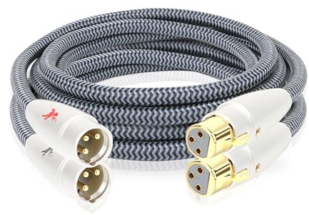 Impeto high end Audiophile XLR Kabel, hifi Mikrofonkabel, 3-Pin XLR Stecker auf Buchse Mikrofonkabel für Mikrofon, Verstärker, CD-Spieler,Mischpult, Lautsprecher - [1m,2Pack]
