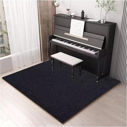 SUWOOPH Carpet Acoustic Pads, Sound Proof Floor Mat, Non-Slip Piano Soundproofing Carpet, Soundproof Rug for Piano Drum Jump Rope(Black,150x150cm)