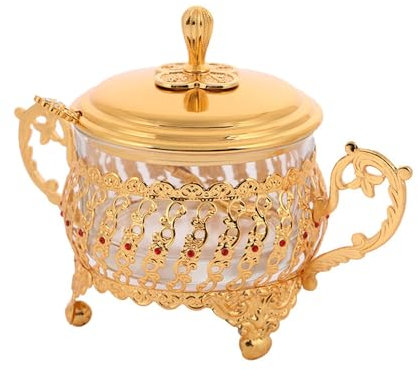 LVUNZJCA Sucrier Sucrier en Verre, Pot de Rangement, Pot à Condiments, boîte d'assaisonnement de Cuisine Vintage pour la Cuisine et la Maison