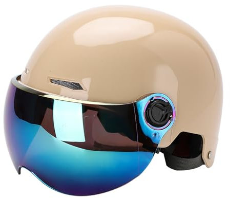 retrò Casco Scodella Portatile Mezzi Caschi Jet, Mezzo Casco da Motociclista Vintage Caschi Caschi Casco A Scodella Scooter Motorino ECE Omologato Mezzo Elmetto da Moto retrò
