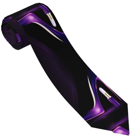 ESNAIUVCD Herrenkrawatte mit elegantem violettem High Heels, bedruckt, formelle Party, Hochzeit, Geschenk, Krawatten für Männer, Schwarz , Einheitsgröße