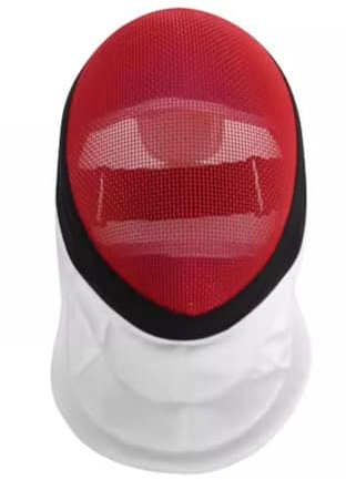 FSADYANG Fechtmasken 900N,Fechthelm,Profi Fechthelm,Degenmaske,Helm,Fechtanzug,Fechttrainingszubehör Gesichtsschutz(Red,Large)