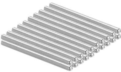 PATIKIL 20 Pezzi Perni di Riferimento in acciaio inossidabile 304, Perno di Centraggio in Metallo Testa Tonda Estremità Piatta Smussata Pioli Letto a Castello, 1,5x18mm (5/64 Dia)