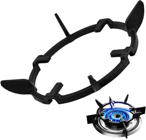 AUTUUCKEE Wok-Ring, 17 cm Durchmesser, Universal-Wok-Ständer für Gasherd, Gusseisen, Schwarz