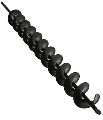 2 x 24 pouces Foret à vis sans fin pour la plantation de bulbes de plantes Foret en spirale adapté pour creuser des trous de poteau ou de parapluie Foret à entraînement hexagonal de 3/8 pouces