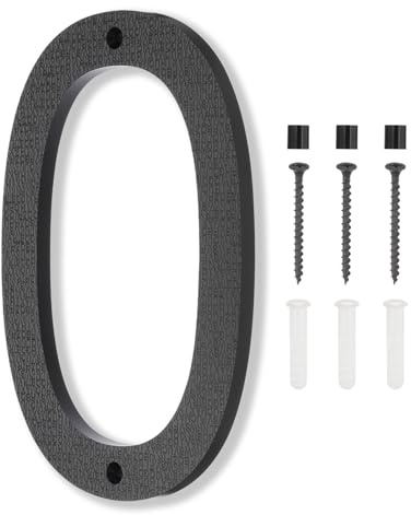 PATIKIL 8 Inch House Number, House Address Numbers Sign Large Floating Modern Home Number with Screws for Outside Door Wall Street, Black, 0