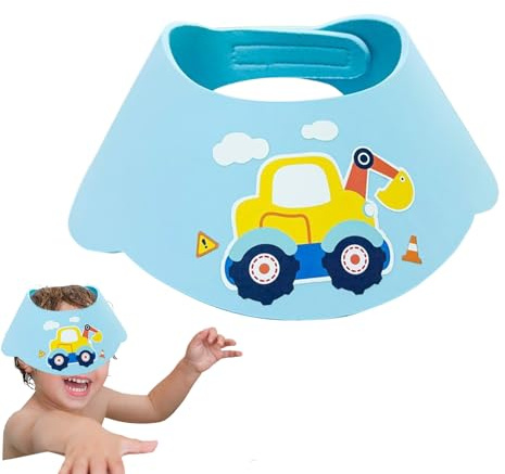 Shower Cap Kids, Waterproof Children Hair Washing Visor, 12.99x12.6 inches Protection Adjustable Shampoo Bath Shield, Ear Dry and Eye Cover for Easy Hair Protection
