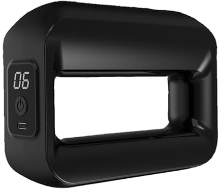 UUE Massagegerät, Elektrisch Muskelmassagegerät, Massagepistole,Muskelmassage, 6 Intensitätsstufen mit fester Gürtel, TYP-C wiederaufladbar, Mini LCD-Screen, für Bauch/Bein/Arme, Schwarz