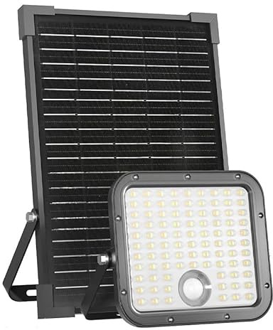 Europalamp - Projecteur LED Solaire 30W – 4200 Lumens, Détecteur de Mouvement, Étanche IP65, Éclairage Extérieur avec Capteur, Lampe de Sécurité Autonome pour Jardin, Terrasse, Garage