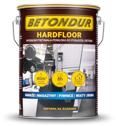 Betondur Betonfarbe Graphit 5 L – Bodenfarbe Innen & Außen für Garage, Keller & Werkstatt – abriebfest, wasserbasiert & schnelltrocknend Hardfloor