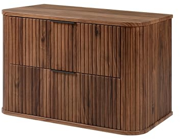 Badrumsskåp, ek–valnöt, 80,4 x 51,7 x 41,5 cm med lameller