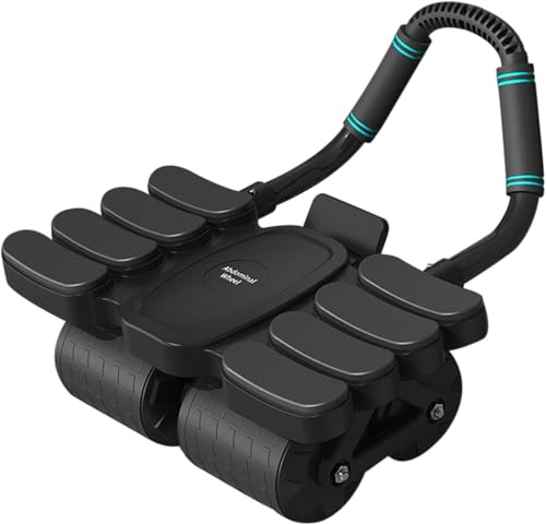 Automatische Rückprall-Bauchmuskel-Rolle mit 8 Ellbogen-Stützen und 4 geräuscharmen Rollen – Plank-Trainings-Rolle für gezieltes Bauch- & Core-Krafttraining