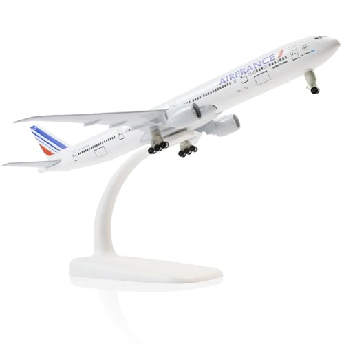 QIYUMOKE 1/300 France 777 metallflygplansmodell för Boeing 77 modellflygplan med stativ (7,5 tum lång) Utställningsdekoration för flygfartsintresserade.