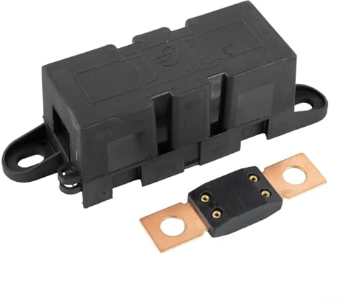 Boîte à fusibles automobile et marine pour porte-fusible Mega robuste 12/24 V avec boulons de montage 60 à 500 A avec goujons M8 pour protéger l'alimentation audio et les circuits électriques (350 A)