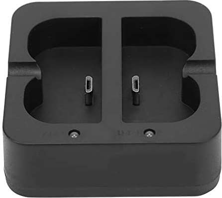 Picysa Dubbel Dörrklocka Batteriladdare med Laddningsindikatorlampa Laddar Effektivt 2 Batterier Samtidigt för Hemsäkerhet Videodörrklockor Svart, Plast