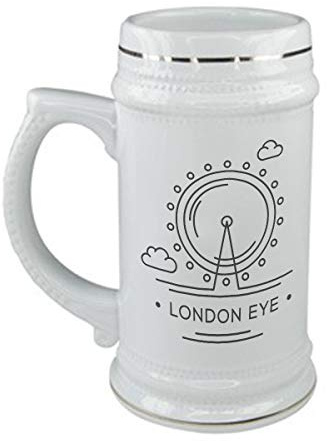 bubbleshirt Boccale da birra in ceramica London eye - londra - città - in ceramica - capienza 50 cl - idea regalo